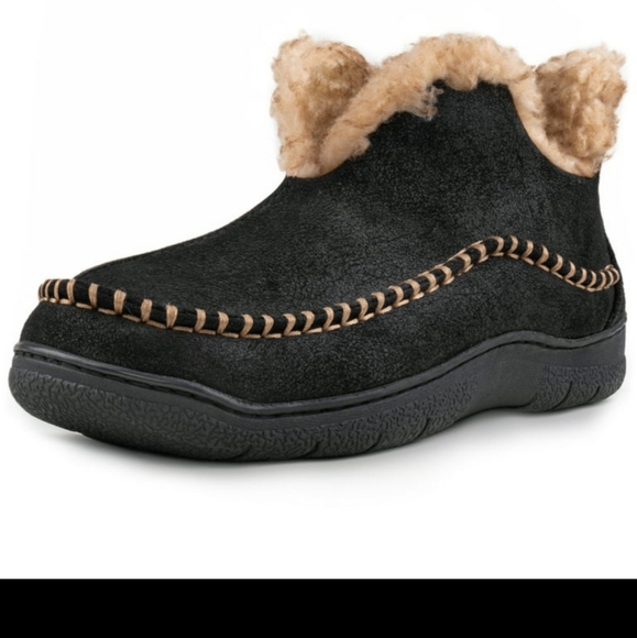 New. sz 9 RockDove Men's Moccasin Bootie memory foam insole/faux fur - Picture 3 of 8